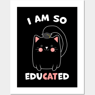 Black Cat Graduation Gift Cat Lover Posters and Art